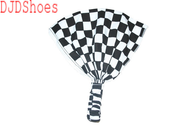 Black and White Checked Elastic Bandana