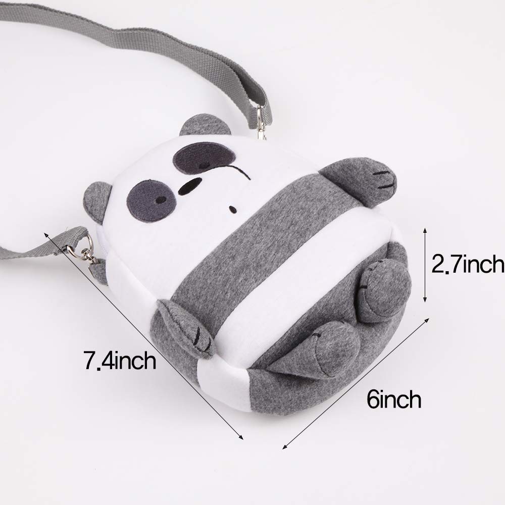 Two Zipper Cross Body Bag Cute Bare Bear Handbag Strap Purse