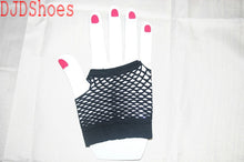 Cargar imagen en el visor de la galería, Black Fishnet Fingerless Gloves