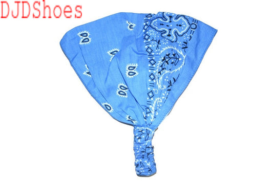 Blue Patterned Elastic Bandana