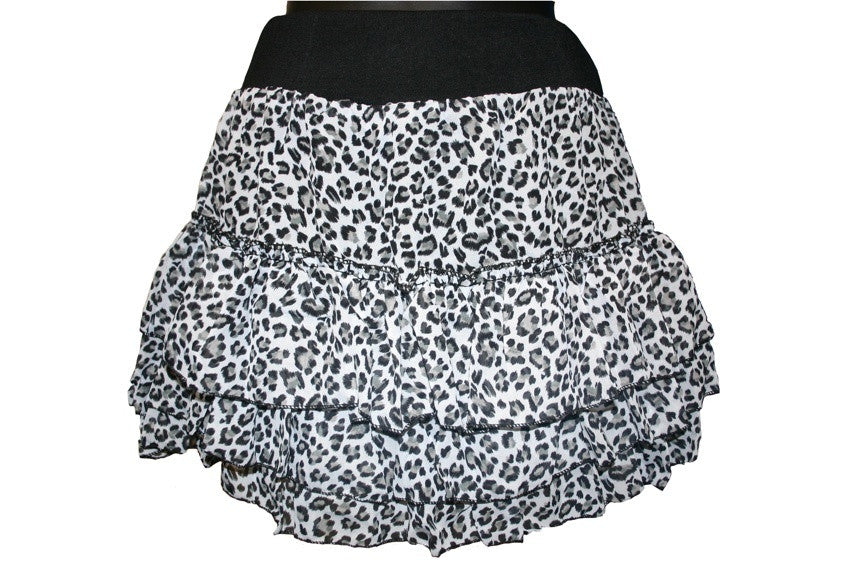 Leopard Print Tiered Mini Skirt