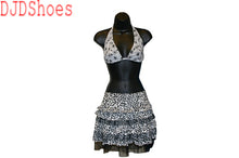 Load image into Gallery viewer, Black and White Animal Print and Mesh Skirt
