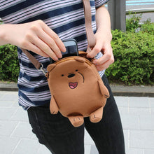 Load image into Gallery viewer, Two Zipper Cross Body Bag Cute Bare Bear Handbag Strap Purse
